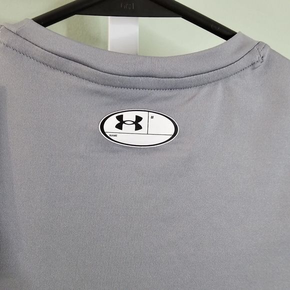 Under Armour Boys' HeatGear Short-Sleeve T-Shirt  Size YMD Gray - Picture 5 of 7